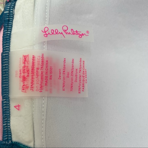 Lilly Pulitzer Macaw Blue Coconut Row Bari Bikini Top size 2, 4 - Picture 7 of 7